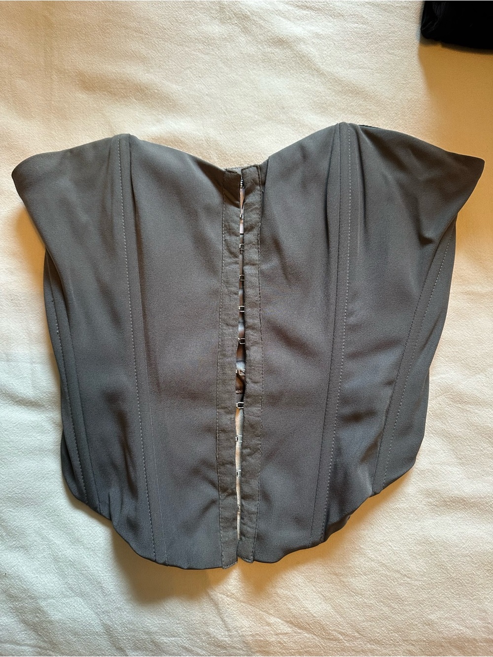 Princess Polly Strapless Corset Top in Charcoal